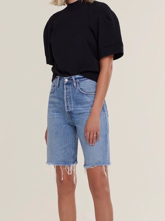 Agolde Pants - Agolde 90s Pinch Waist Denim Shorts Size 29 In Marquee Blu Raw Hem Casual
